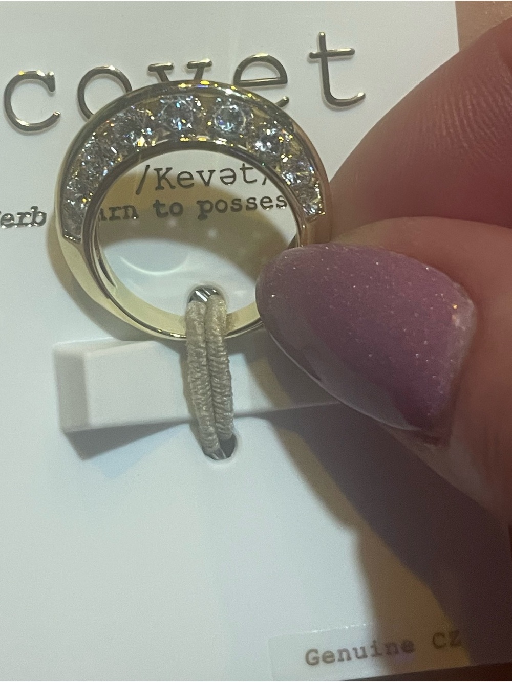 Covet Gold-Tone Cubic Zirconia Band Ring - Picture 2 of 5